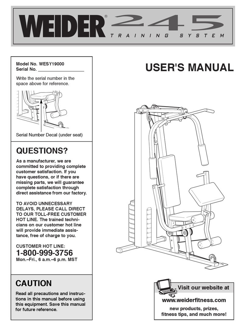 Weider 245 Manuel utilisateur