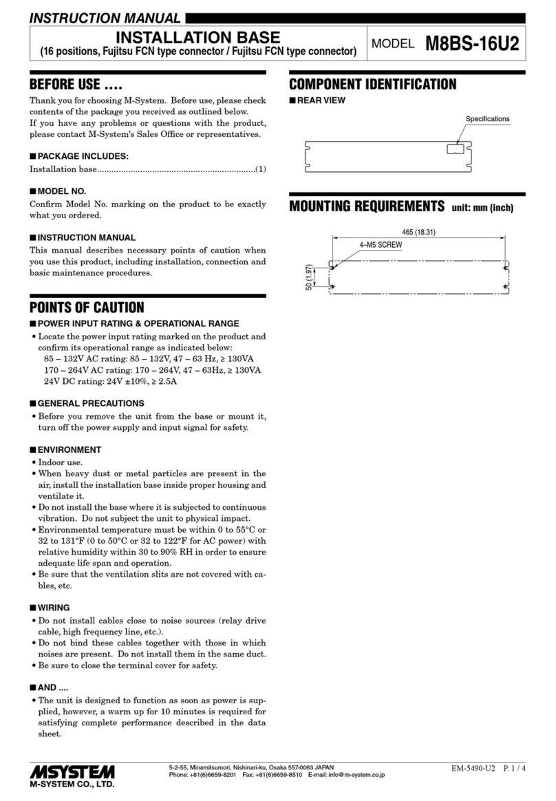 M-system M8BS-16U2 Manuel utilisateur M-system M8BS-16U2 Manuel utilisateur