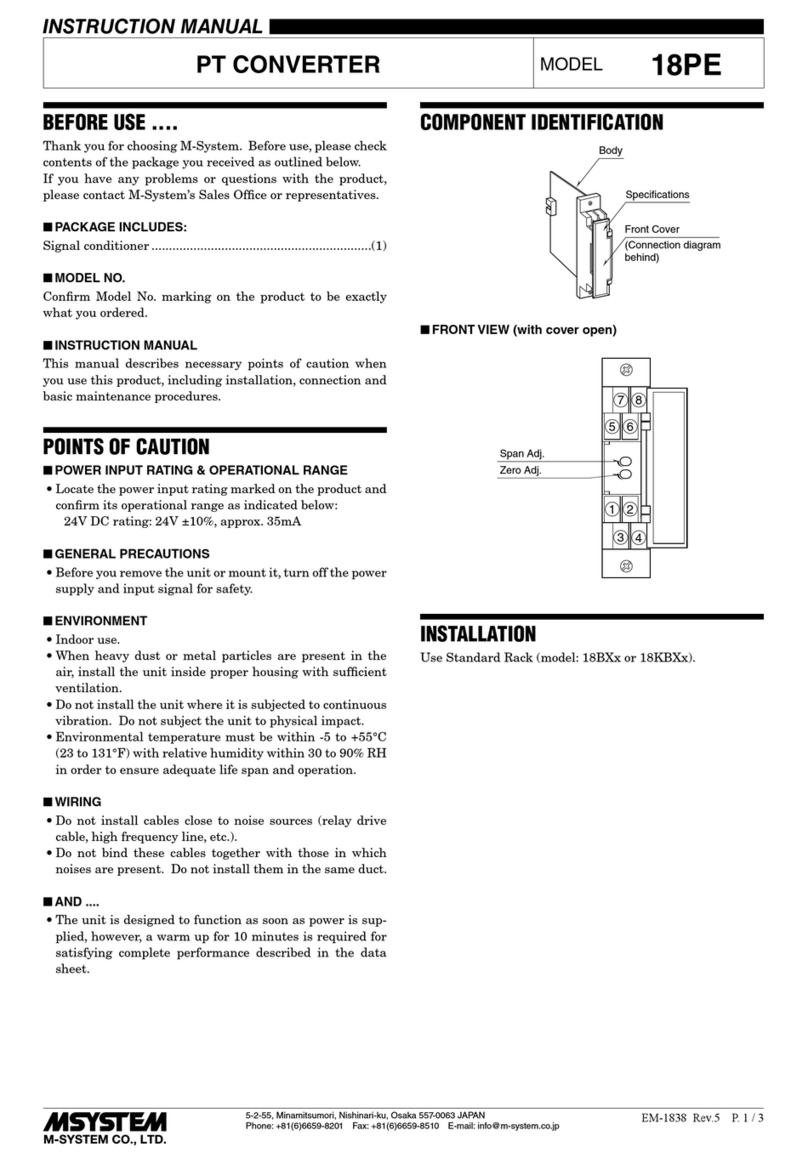 M-system 18PE Manuel utilisateur
