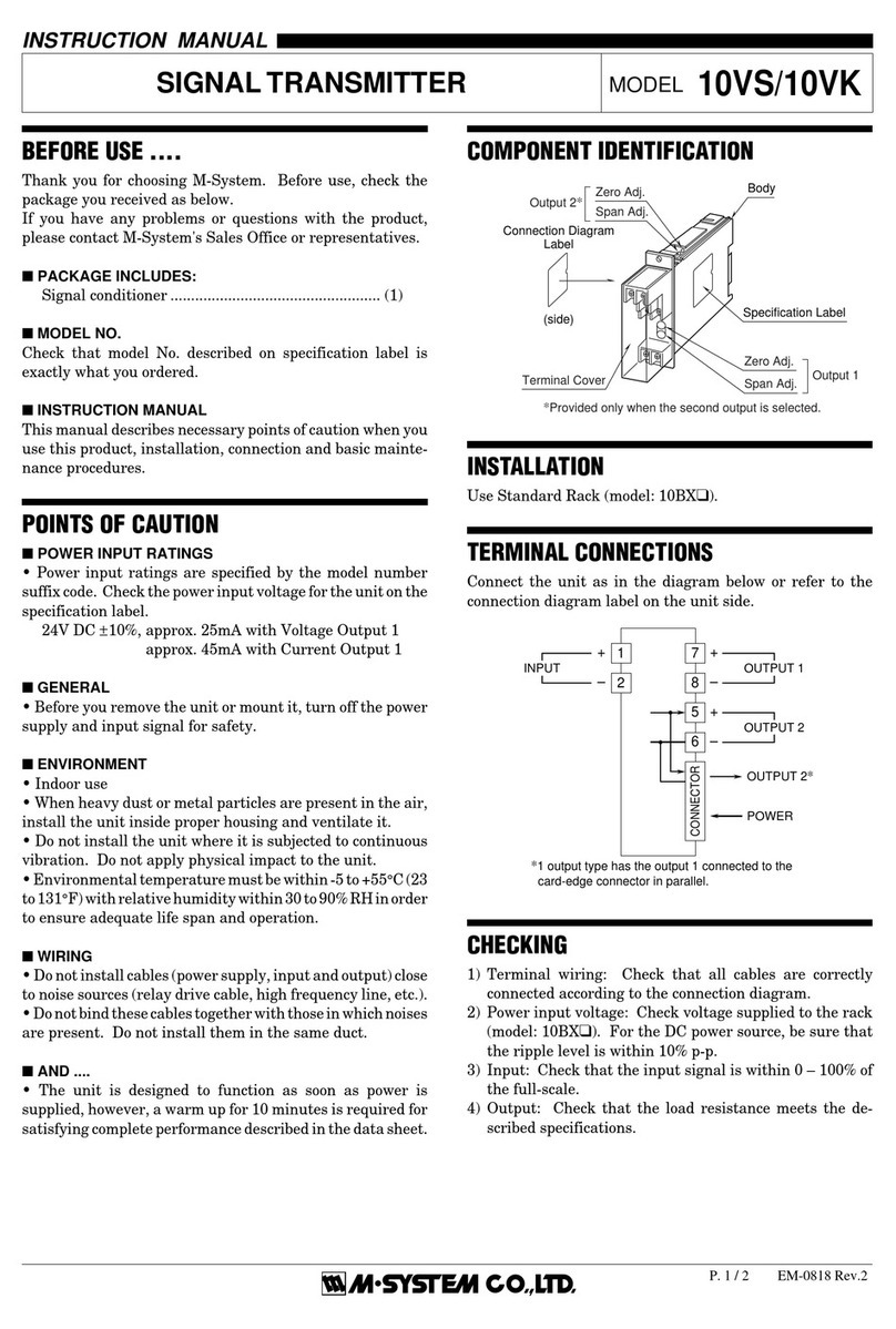 M-system 10VS Manuel utilisateur