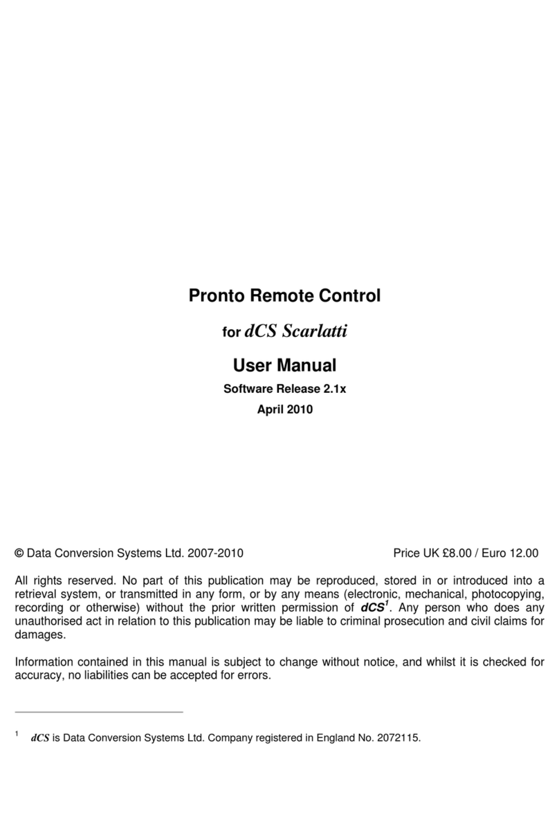 Data Conversion Systems dCS Scarlatti Manuel utilisateur
