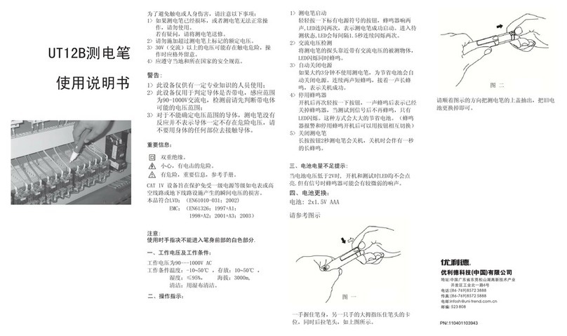 Uni-Trend UT12B Manuel utilisateur Uni-Trend UT12B Manuel utilisateur