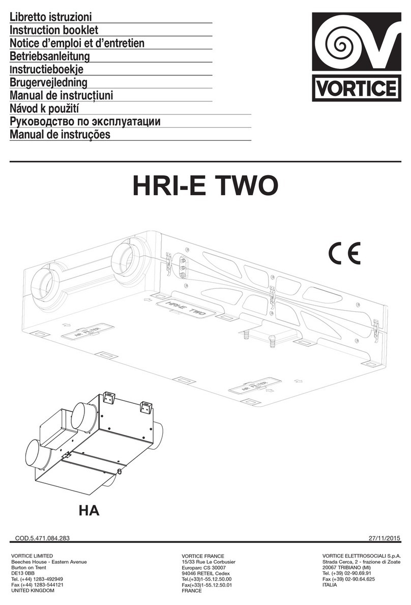 Vortice HRI-E TWO Manuel utilisateur