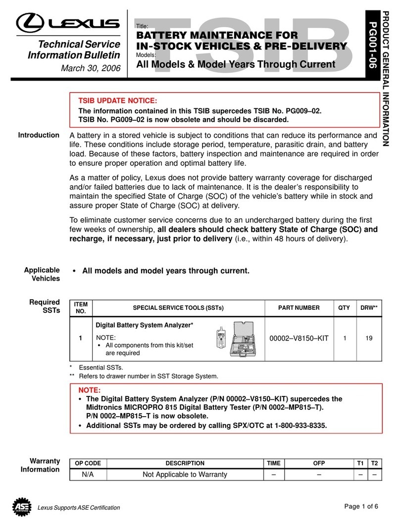 Lexus PG001-06 Instructions d'utilisation et d'installation