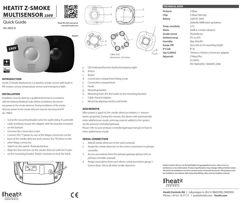 Heatit Z-SMOKE MULTISENSOR Manuel utilisateur