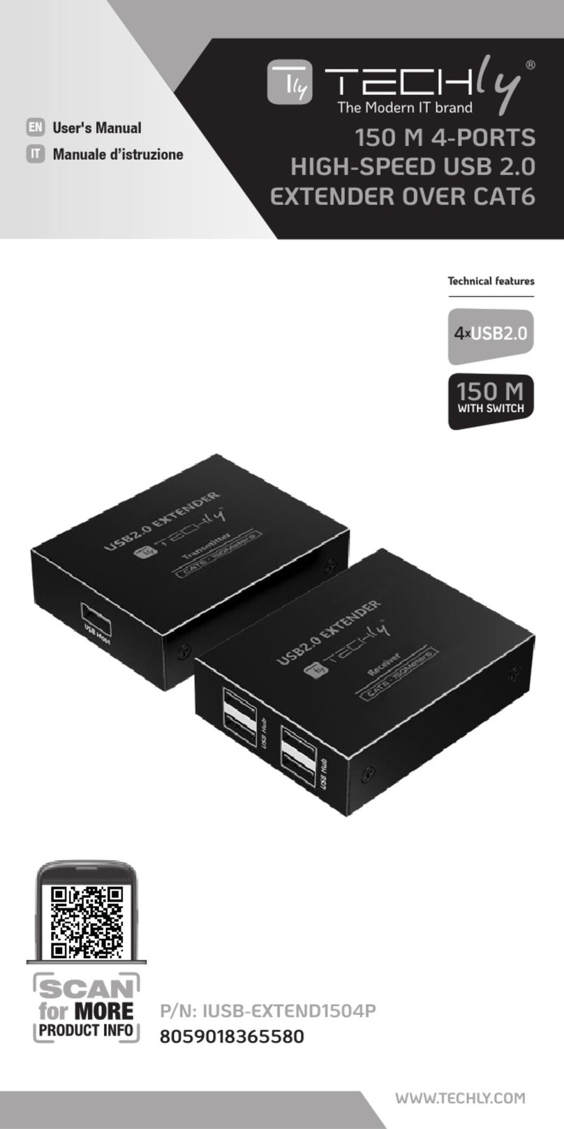 Techly IUSB-EXTEND1504P Manuel utilisateur