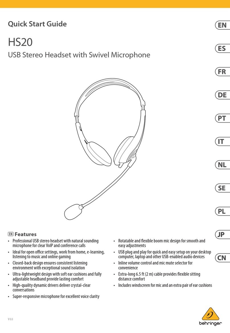 Behringer HS20 Manuel utilisateur
