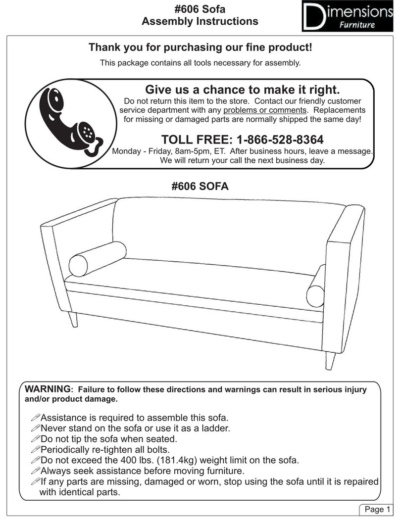 Dimensions Furniture 606 Manuel utilisateur Dimensions Furniture 606 Manuel utilisateur