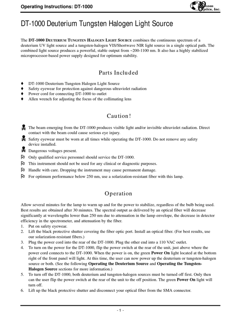 Ocean Optics DT-1000 Manuel utilisateur Ocean Optics DT-1000 Manuel utilisateur