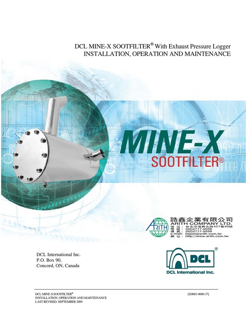 DCL MINE-X SOOTFILTER Manuel du propriétaire