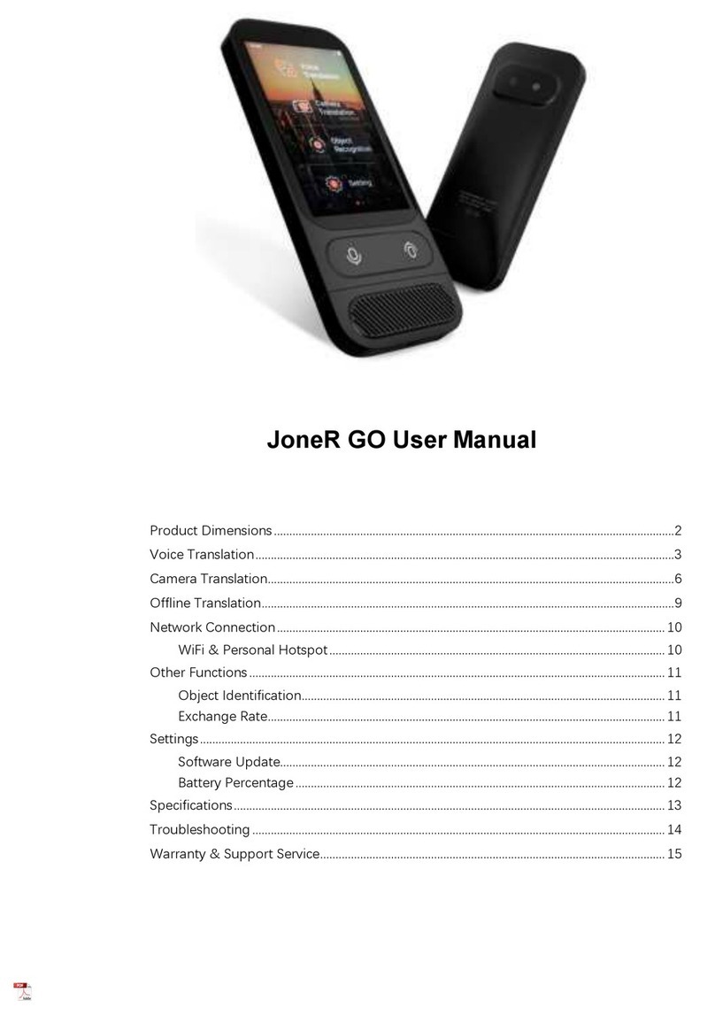JoneR GO Manuel utilisateur