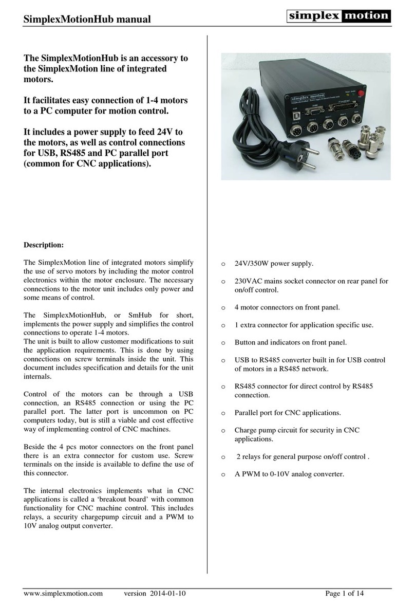 Simplex Motion SimplexMotionHub Manuel utilisateur