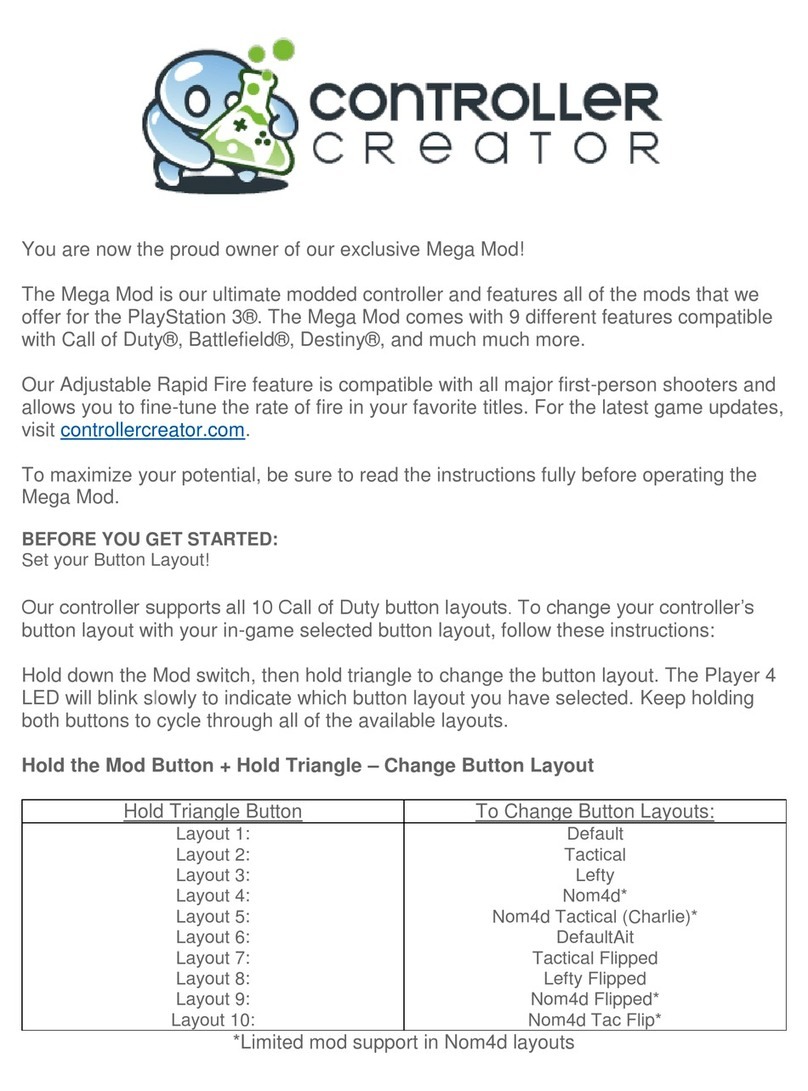 Controller Creator Mega Mod Manuel utilisateur