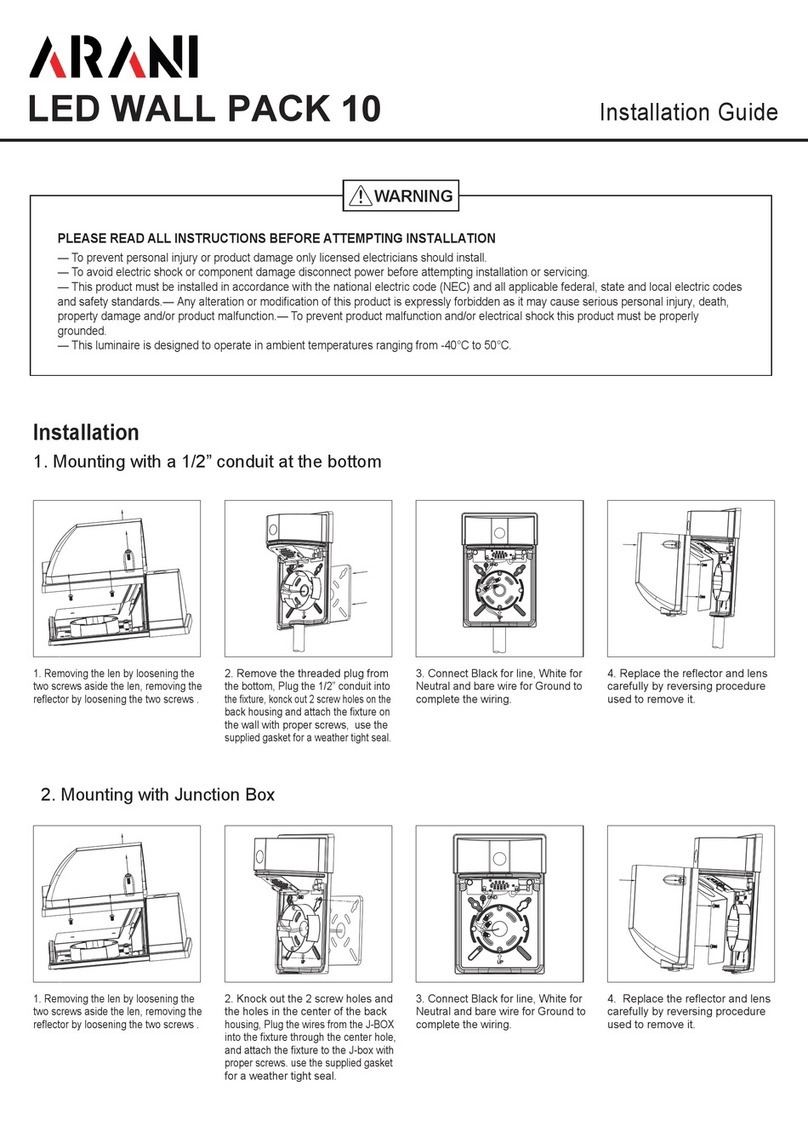 ARANI LED WALL PACK 10 Manuel utilisateur