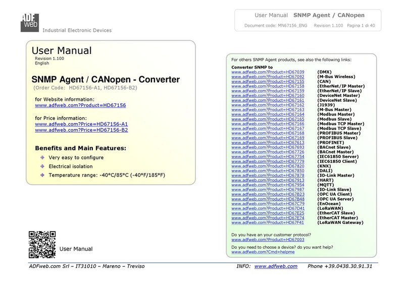 ADF Web SNMP Agent / CANopen Manuel utilisateur