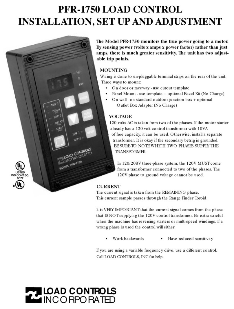 LOAD CONTROLS PFR-1750 Guide de configuration