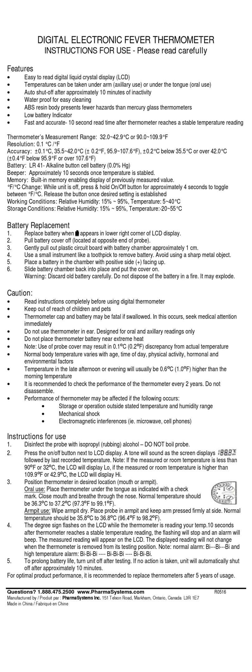 PharmaSystems PS720 Manuel utilisateur