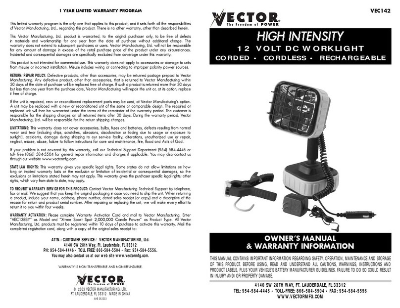 Vector VEC142 Mode d’emploi