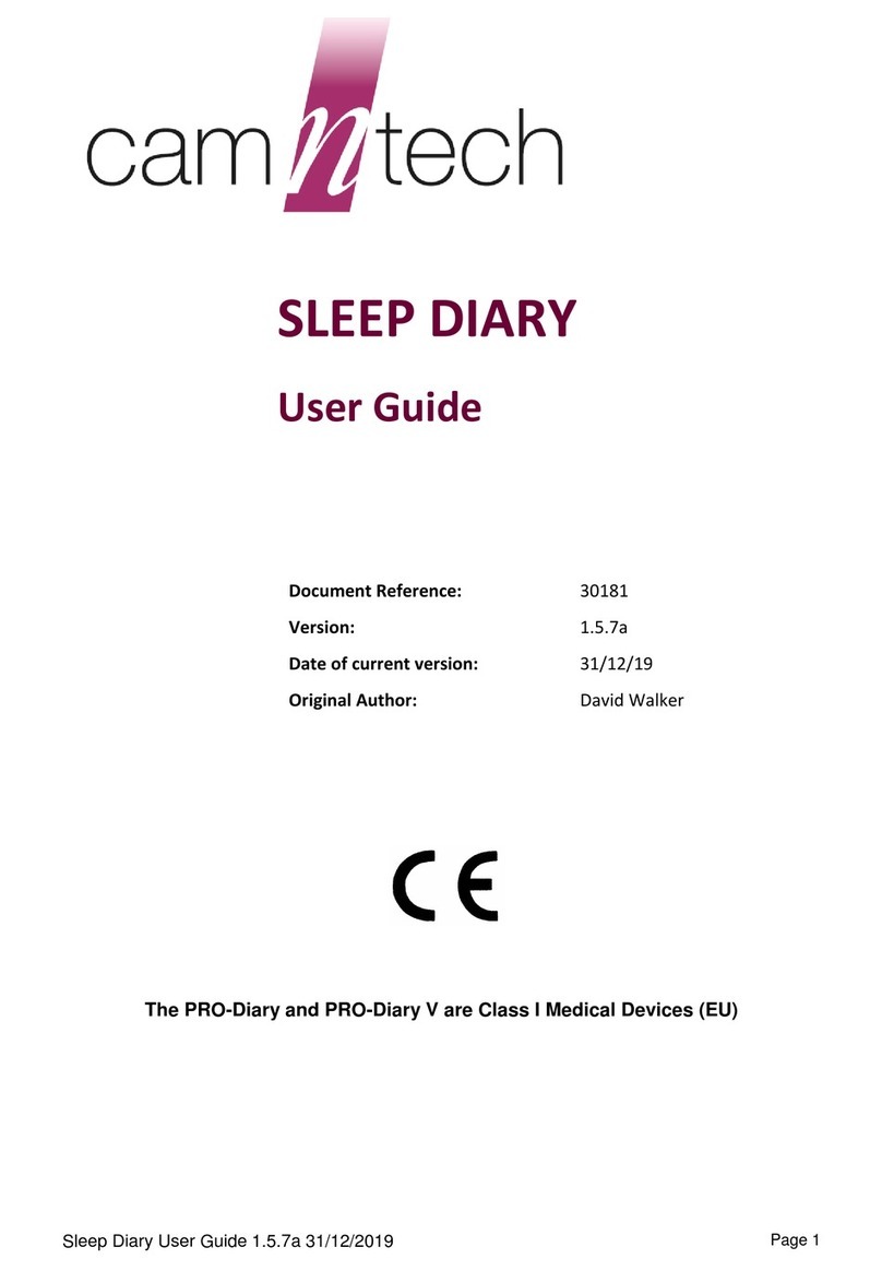 CamNtech Sleep Diary Manuel utilisateur