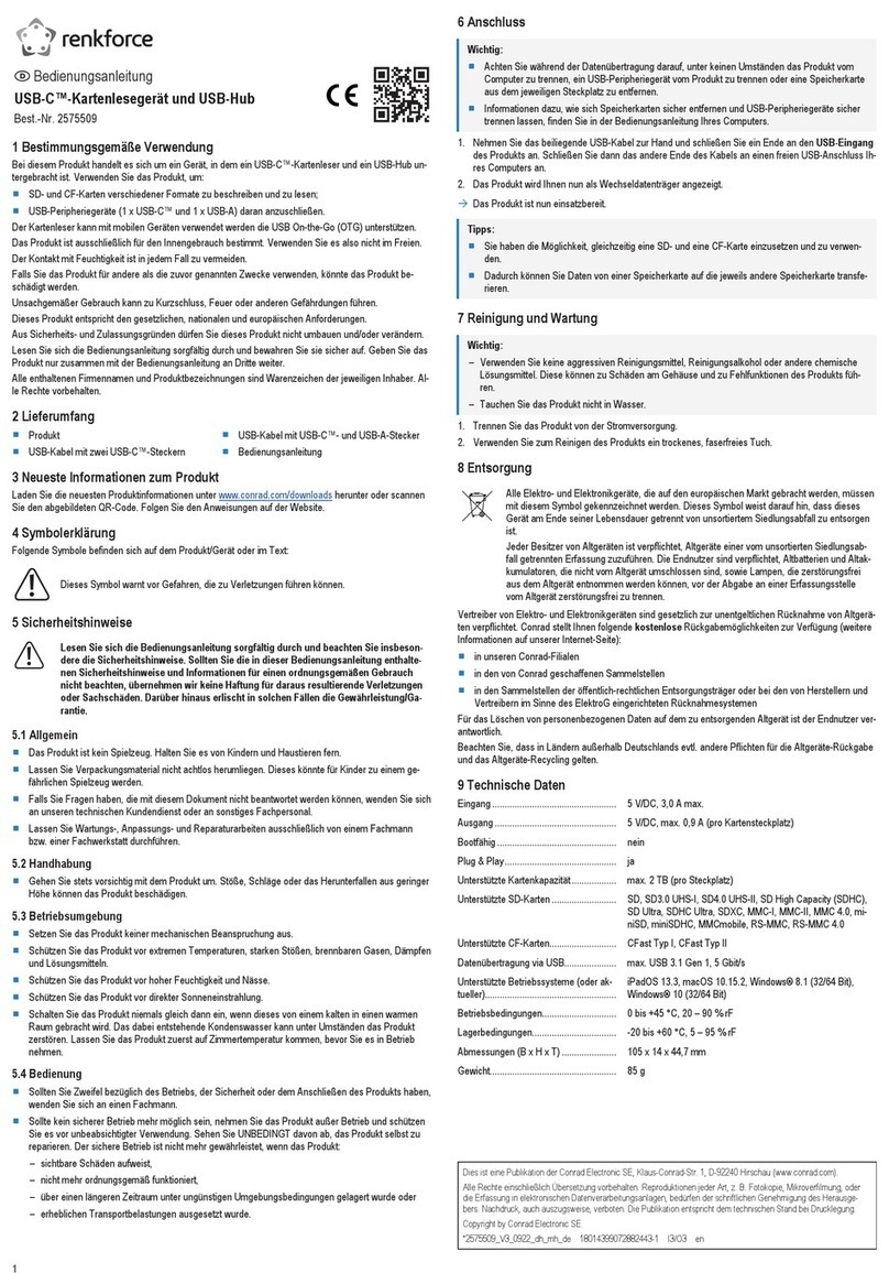 Renkforce 2575509 Manuel utilisateur