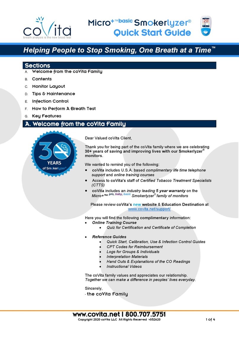Covita Smokerlyzer Micro+ Manuel utilisateur Covita Smokerlyzer Micro+ Manuel utilisateur