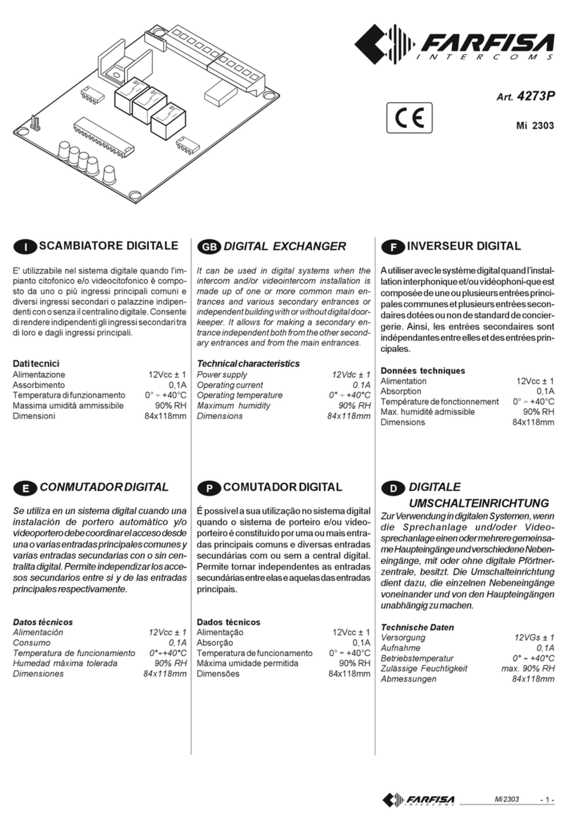 FARFISA INTERCOMS 4273P Manuel utilisateur