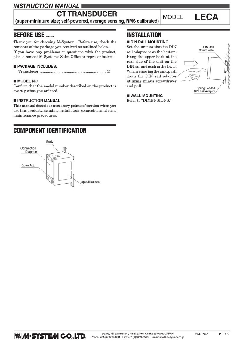 M-system LECA Manuel utilisateur