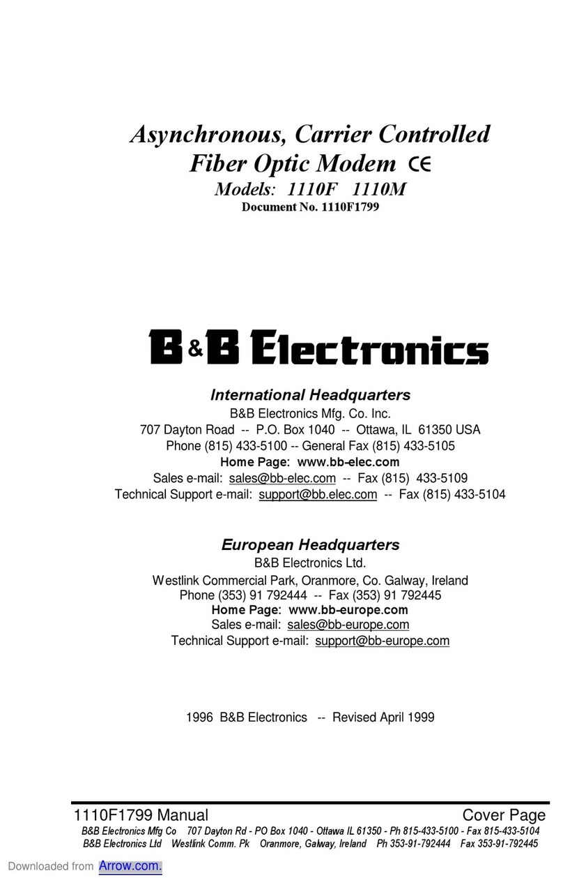 B&B Electronics 1110F Manuel utilisateur