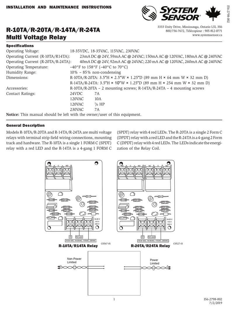 System Sensor R-10TA Manuel utilisateur