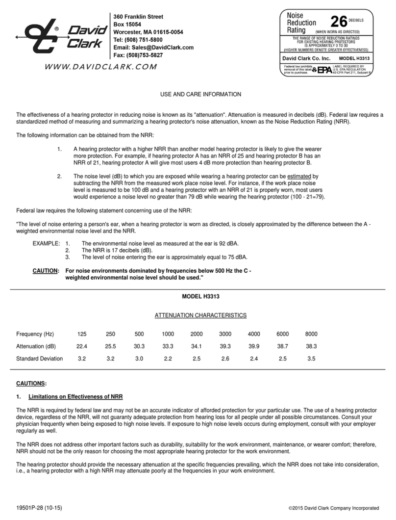 David Clark H3313 Manuel utilisateur
