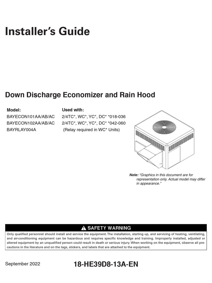 Trane BAYECON102AA Instructions de montage