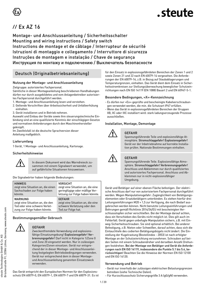 steute Ex AZ 16 Manuel de programmation