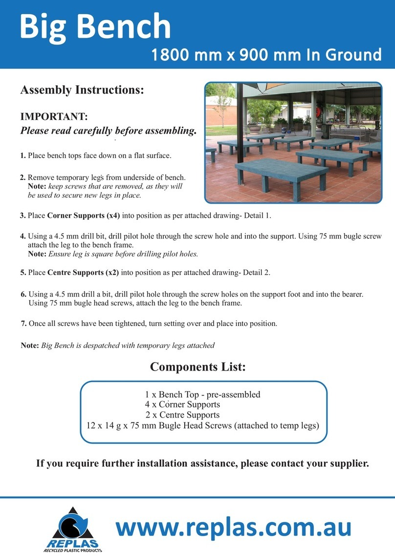 Replas Big Bench Manuel utilisateur Replas Big Bench Manuel utilisateur