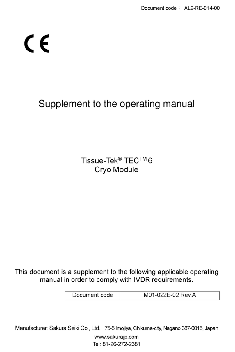 Sakura Seiki Tissue-Tek TEC 6 Manuel utilisateur