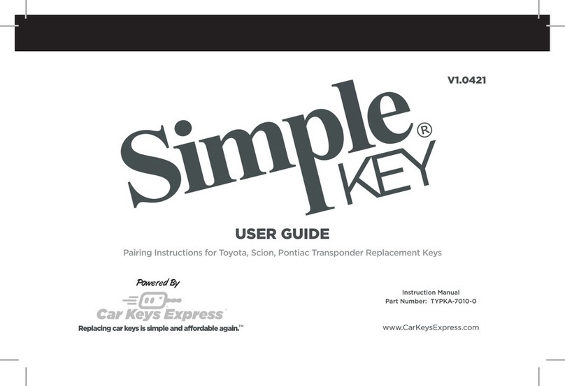 Car Keys Express Simple KEY Manuel utilisateur