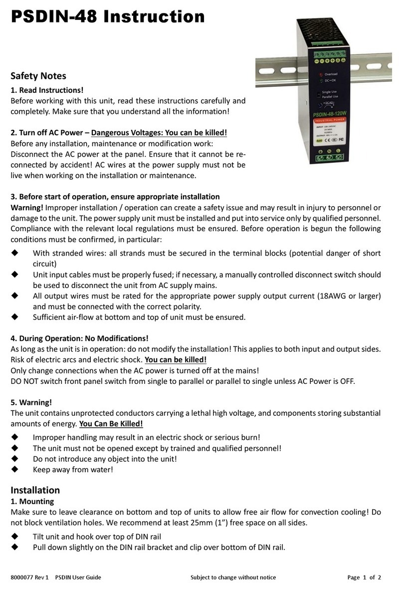 Tycon Power Systems PSDIN-48 Manuel utilisateur