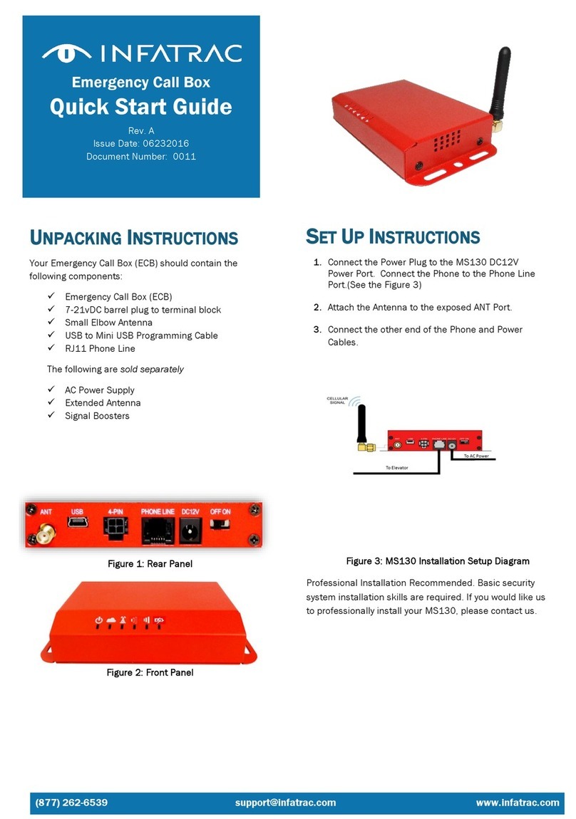 Infatrac Emergency Call Box Manuel utilisateur