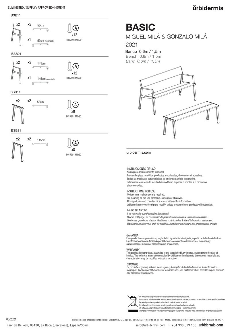 urbidermis Basic Bench Manuel utilisateur