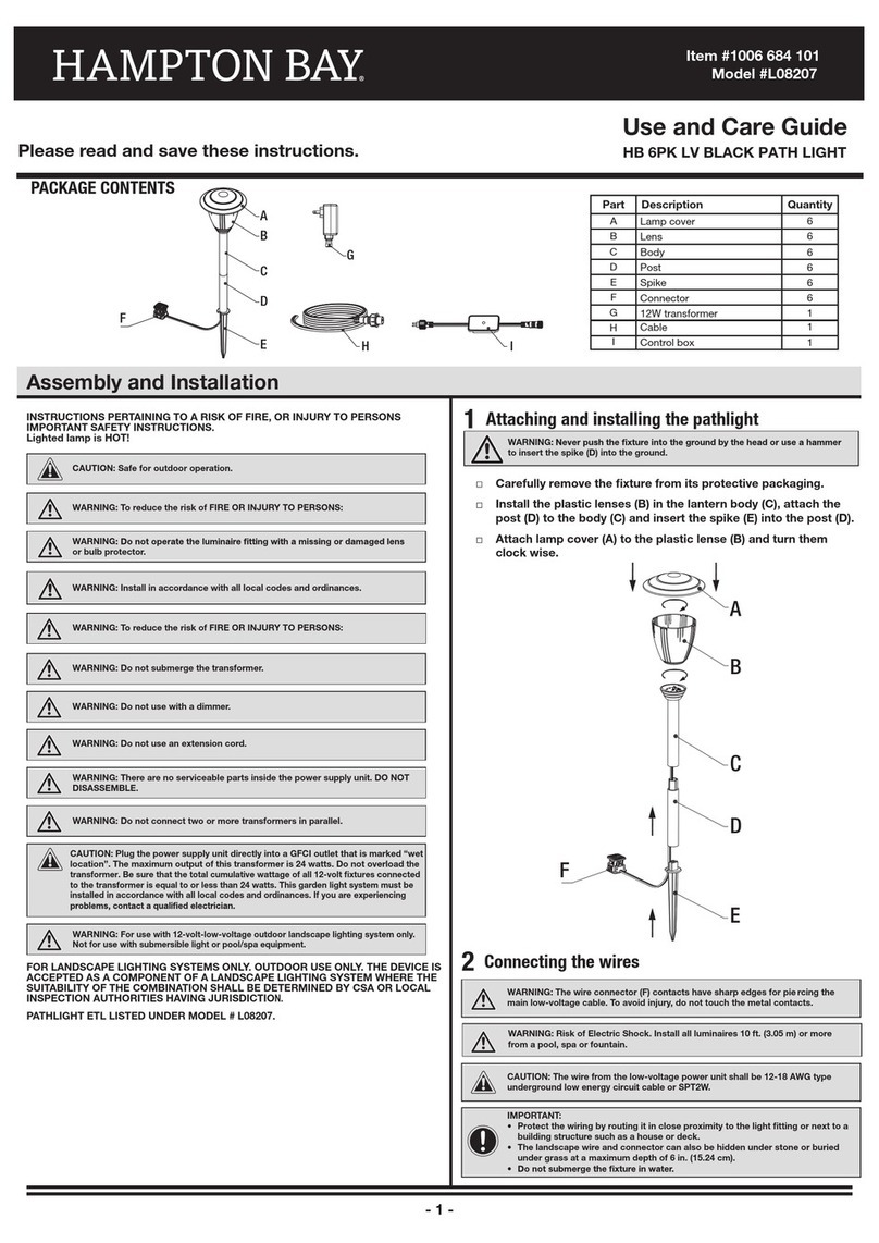 HAMPTON BAY L08207 Manuel utilisateur HAMPTON BAY L08207 Manuel utilisateur