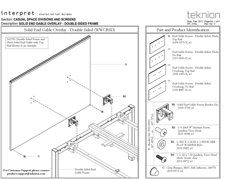 Teknion interpret WWCBSD Instructions d'utilisation et d'entretien