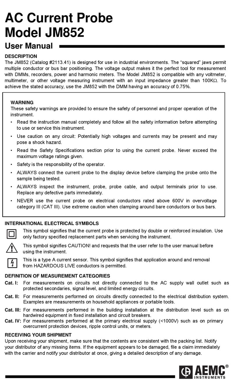 AEMC instruments JM852 Manuel utilisateur