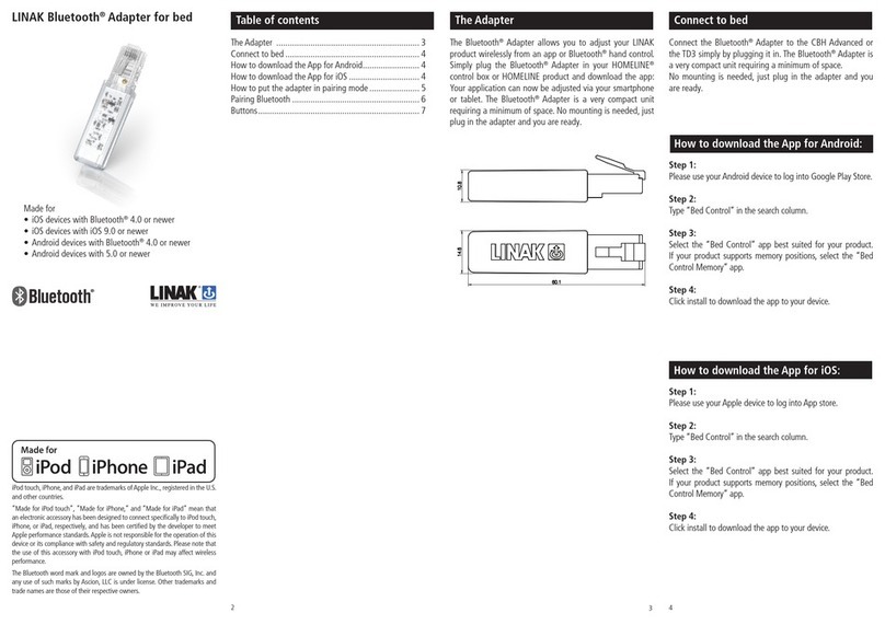 Linak BLE2LIN002 Manuel utilisateur Linak BLE2LIN002 Manuel utilisateur