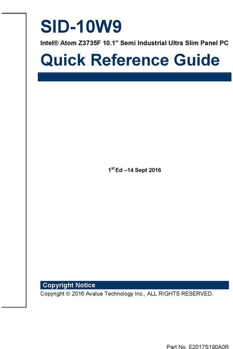 Avalue Technology SID-10W9 Manuel utilisateur