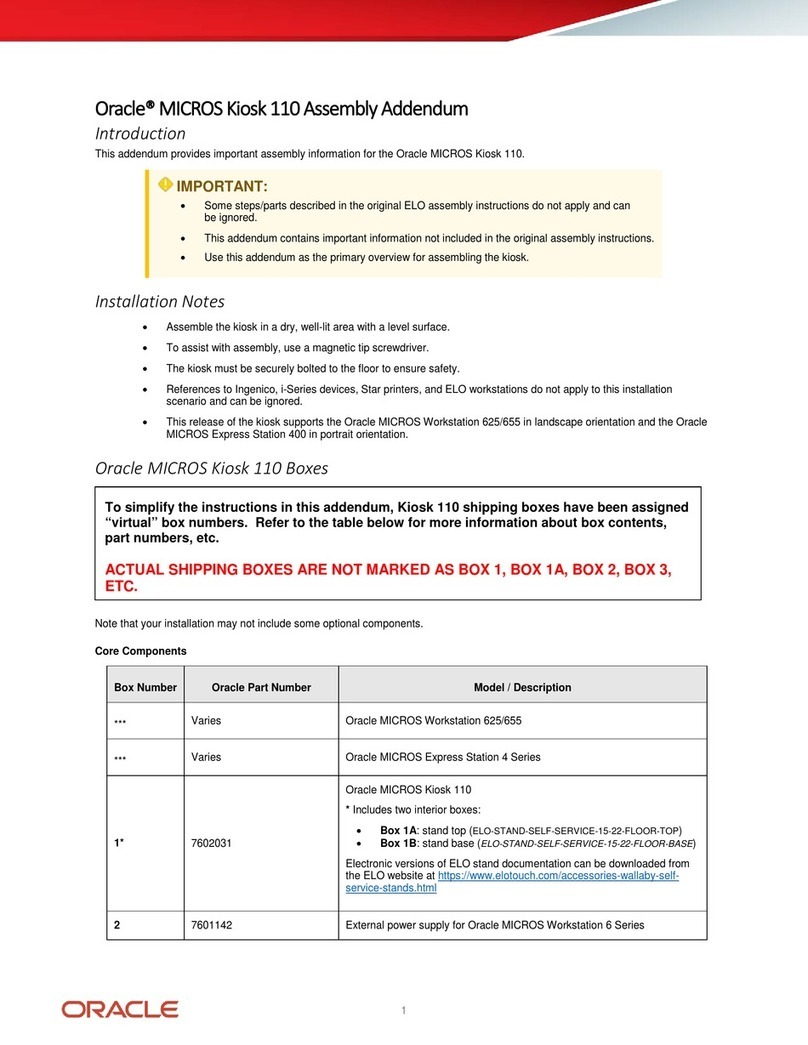 Oracle MICROS 110 Manuel utilisateur
