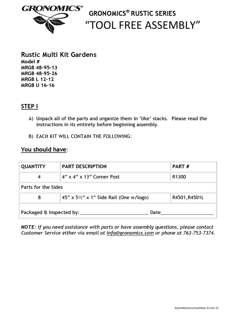 Gronomics RUSTIC Series Manuel utilisateur Gronomics RUSTIC Series Manuel utilisateur