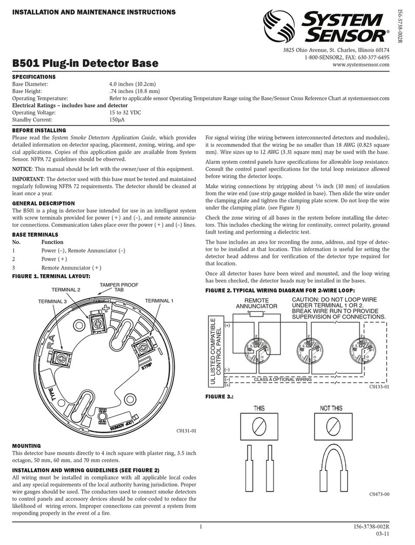 System Sensor B501AP Manuel utilisateur
