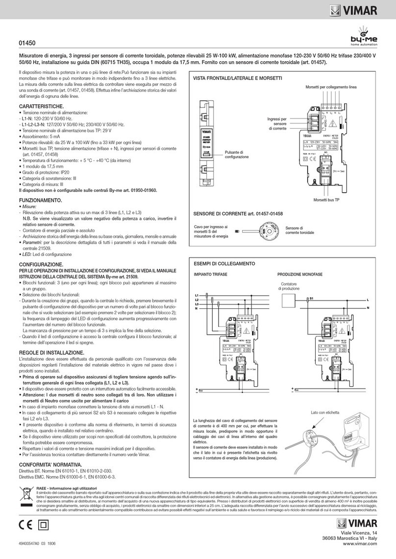 Vimar 01450 Manuel utilisateur