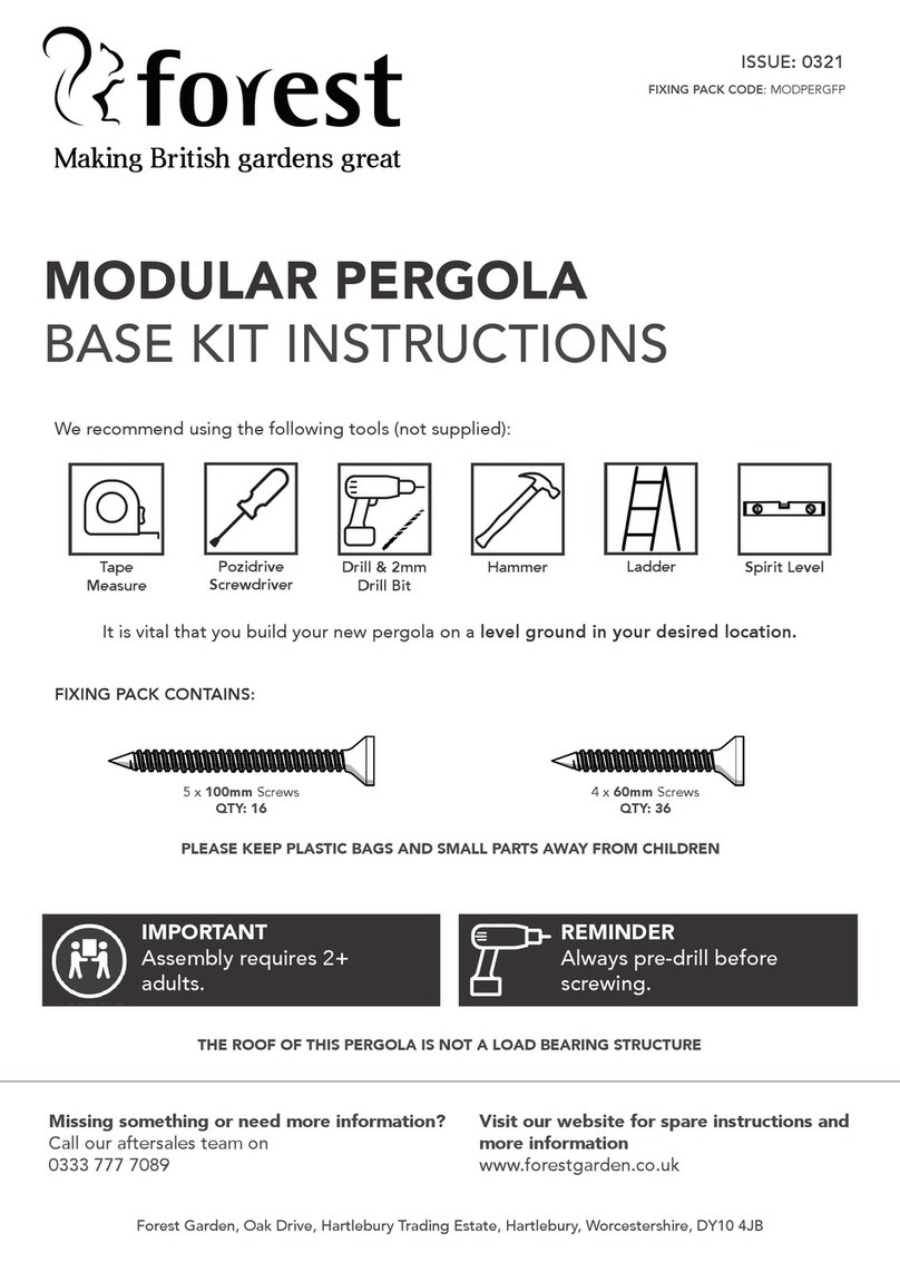 Forest MODULAR PERGOLA Manuel utilisateur Forest MODULAR PERGOLA Manuel utilisateur