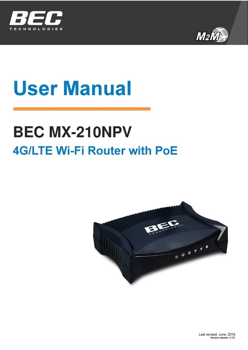 BEC MX-210NPV Manuel utilisateur