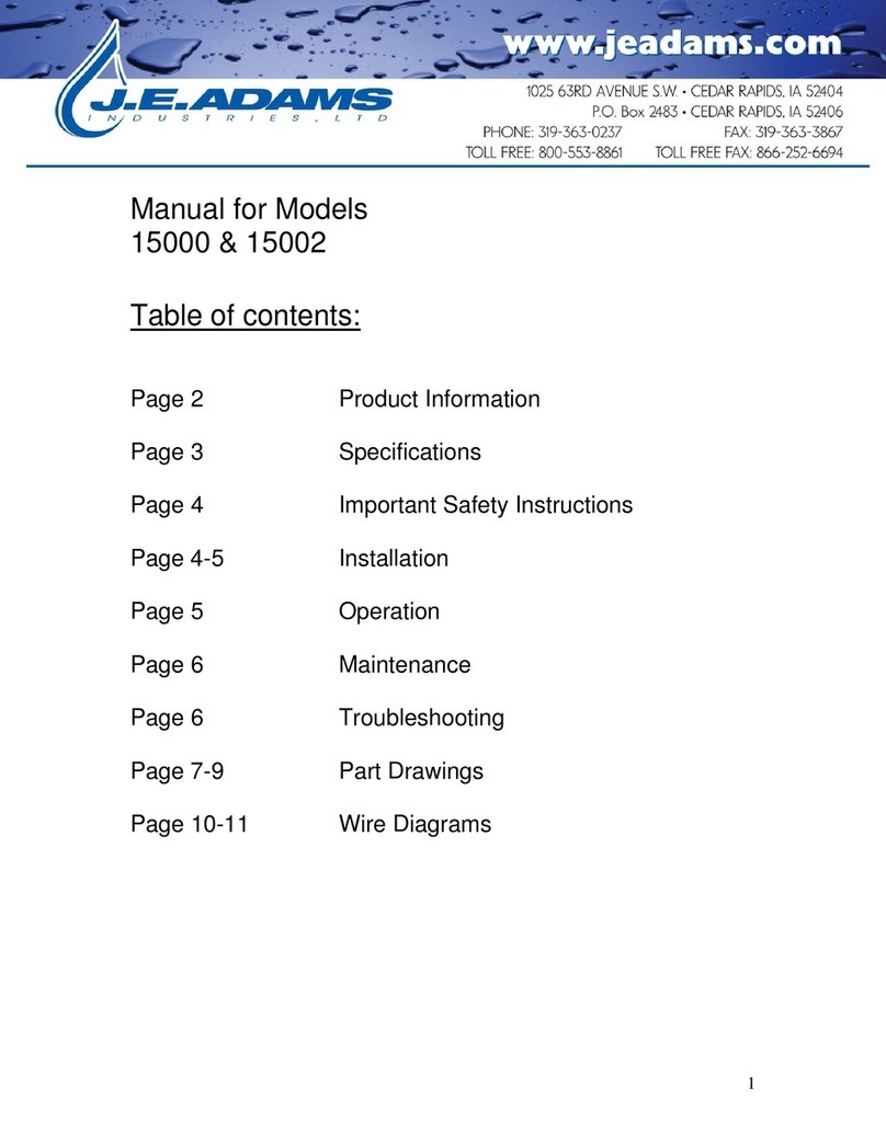 J.E. Adams 15000 Manuel utilisateur J.E. Adams 15000 Manuel utilisateur